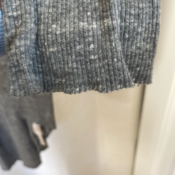 FREE PEOPLE heather grey button down rib sweater - Picture 2 of 6